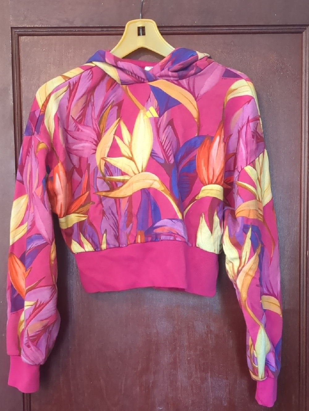 Adidas Farm Rio Banana Leaf Crop Hoodie